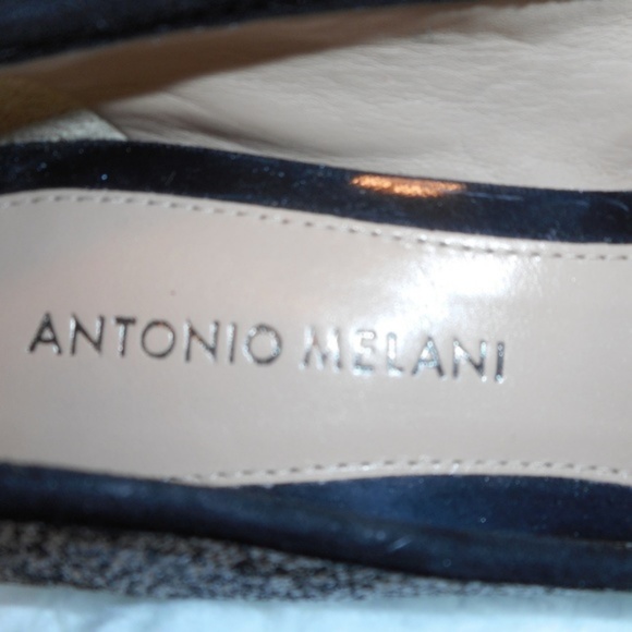 ANTONIO MELANI Black and Silver Flats - Picture 7 of 7